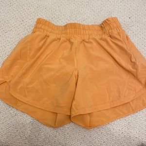 orange lululemon shorts